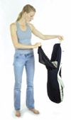 removing the inner shell from the freebag's outer cover - click for larger image